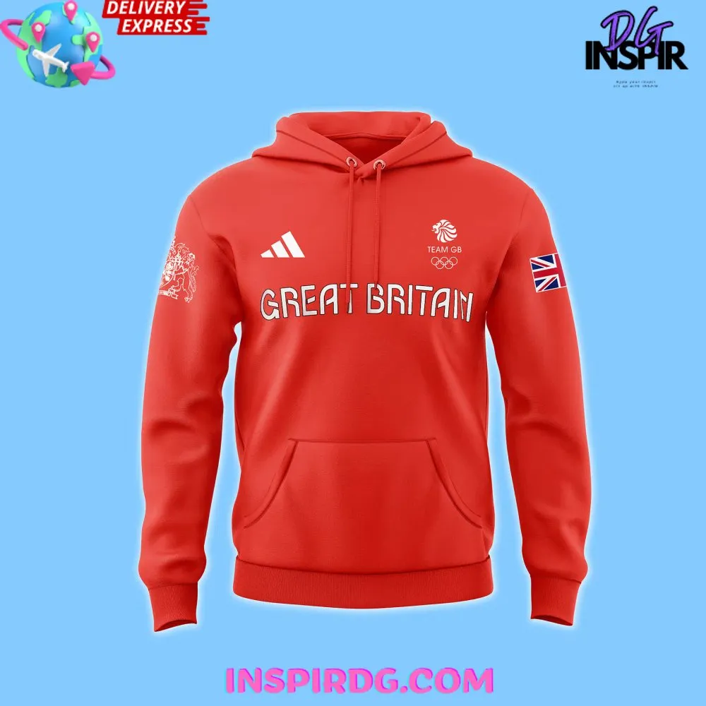 -Great Britain Lion Olympic Paris 2024 Red Hoodie