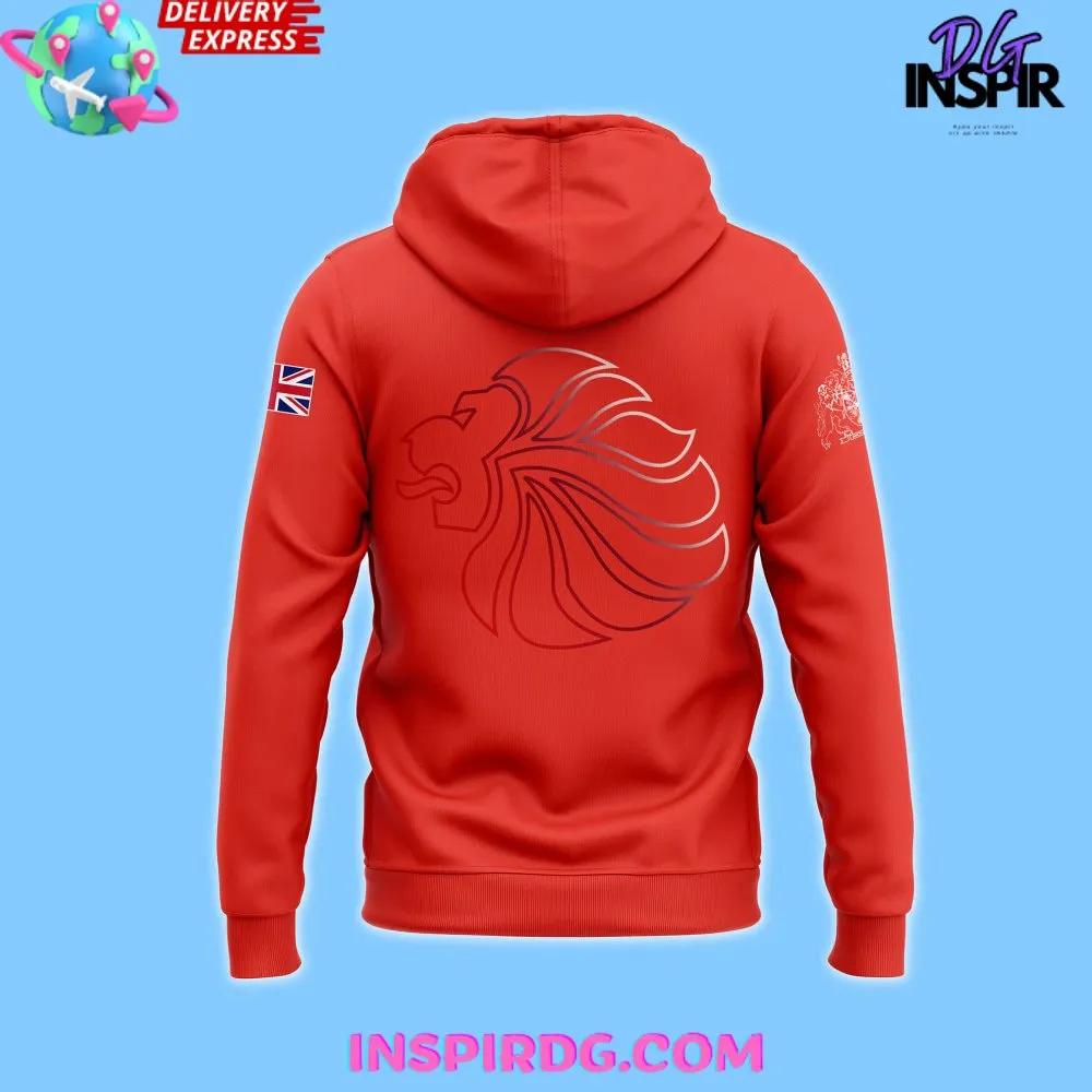 -Great Britain Lion Olympic Paris 2024 Red Hoodie