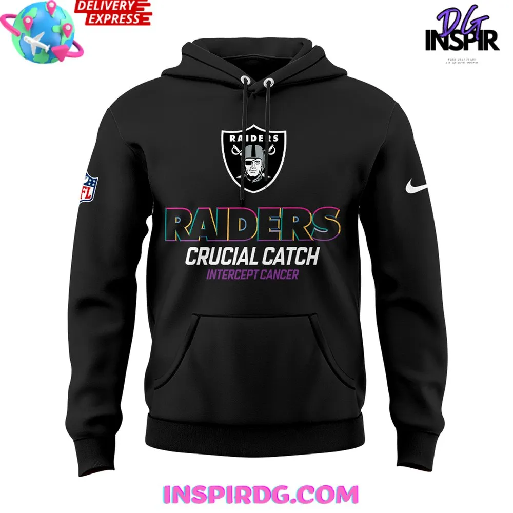 -Las Vegas Raiders Crucial Catch Intercept Cancer 2024 Hoodie