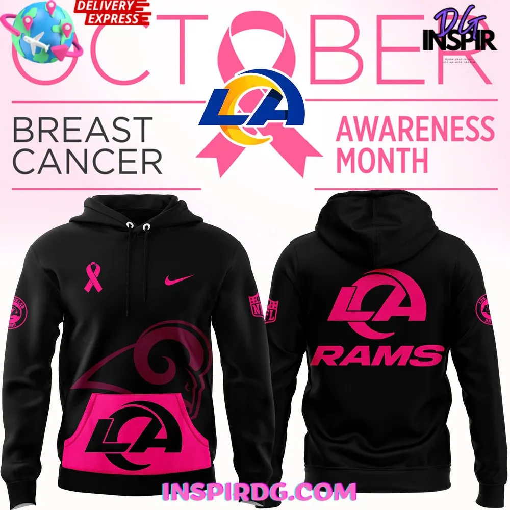 -Los Angeles Rams NFL Crucial Catch Breast Cancer 2024 Hoodie