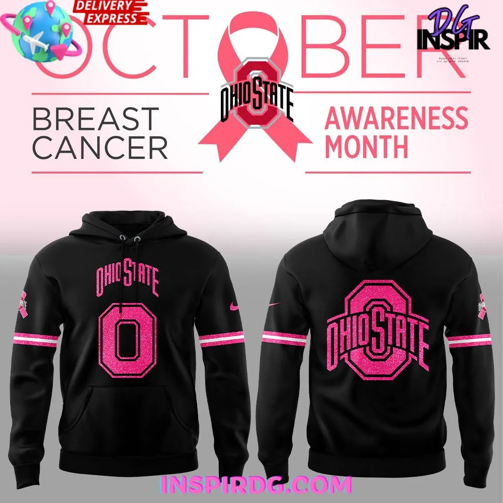 -Ohio State Football Breast Cancer Awareness 2024 Hoodie