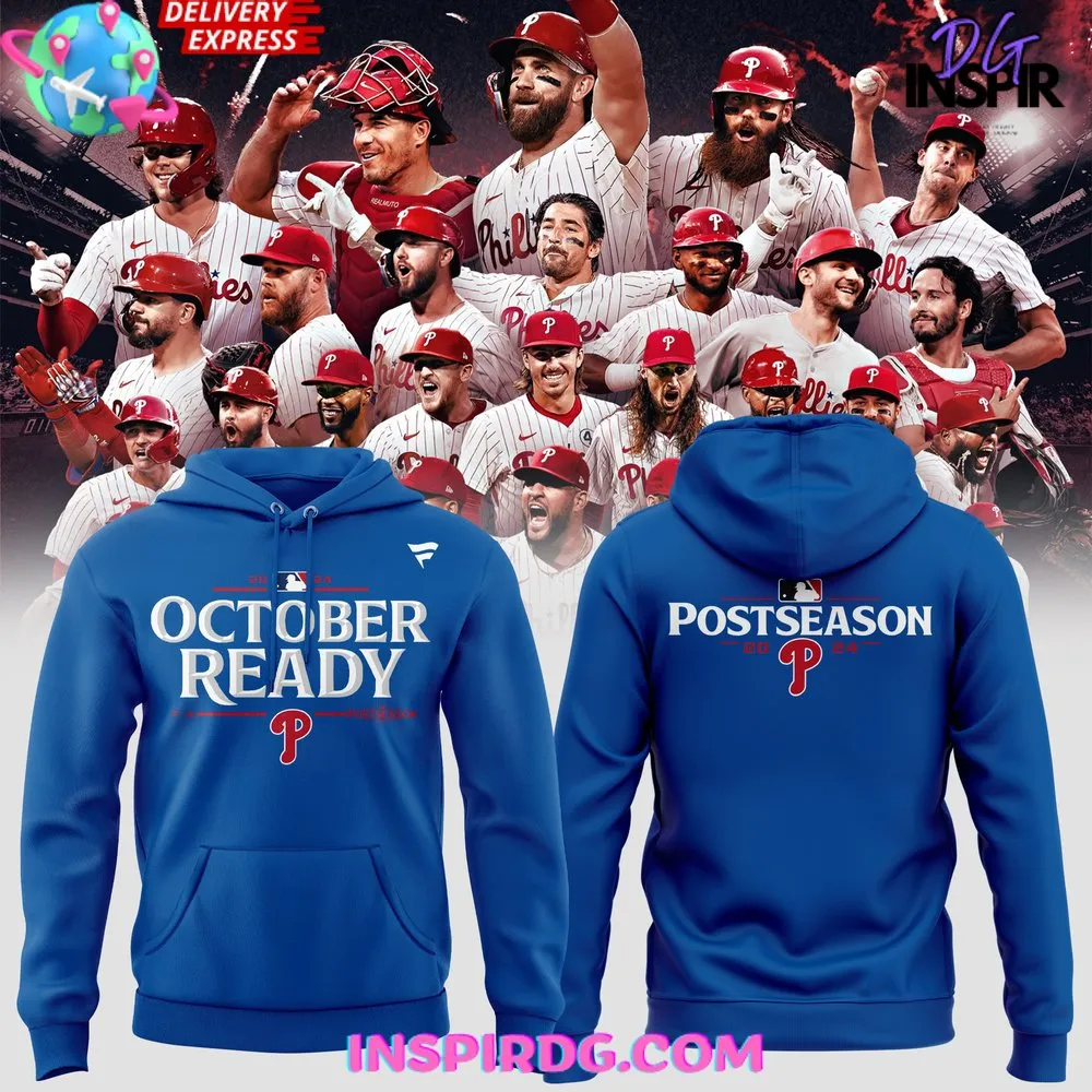 -Philadelphia Phillies October Ready Postseason 2024 Blue Hoodie