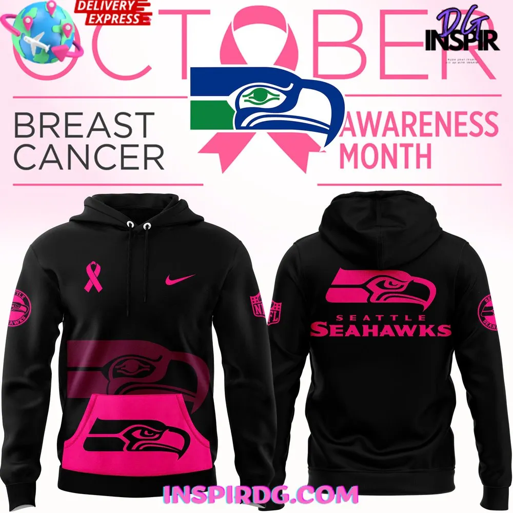 -Seattle Seahawks NFL Crucial Catch Breast Cancer 2024 Hoodie