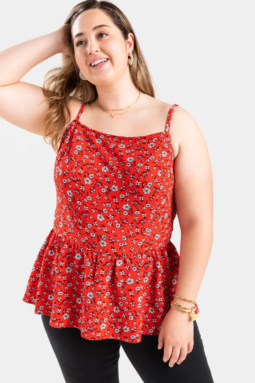 Adelyn Floral Peplum Tank Top