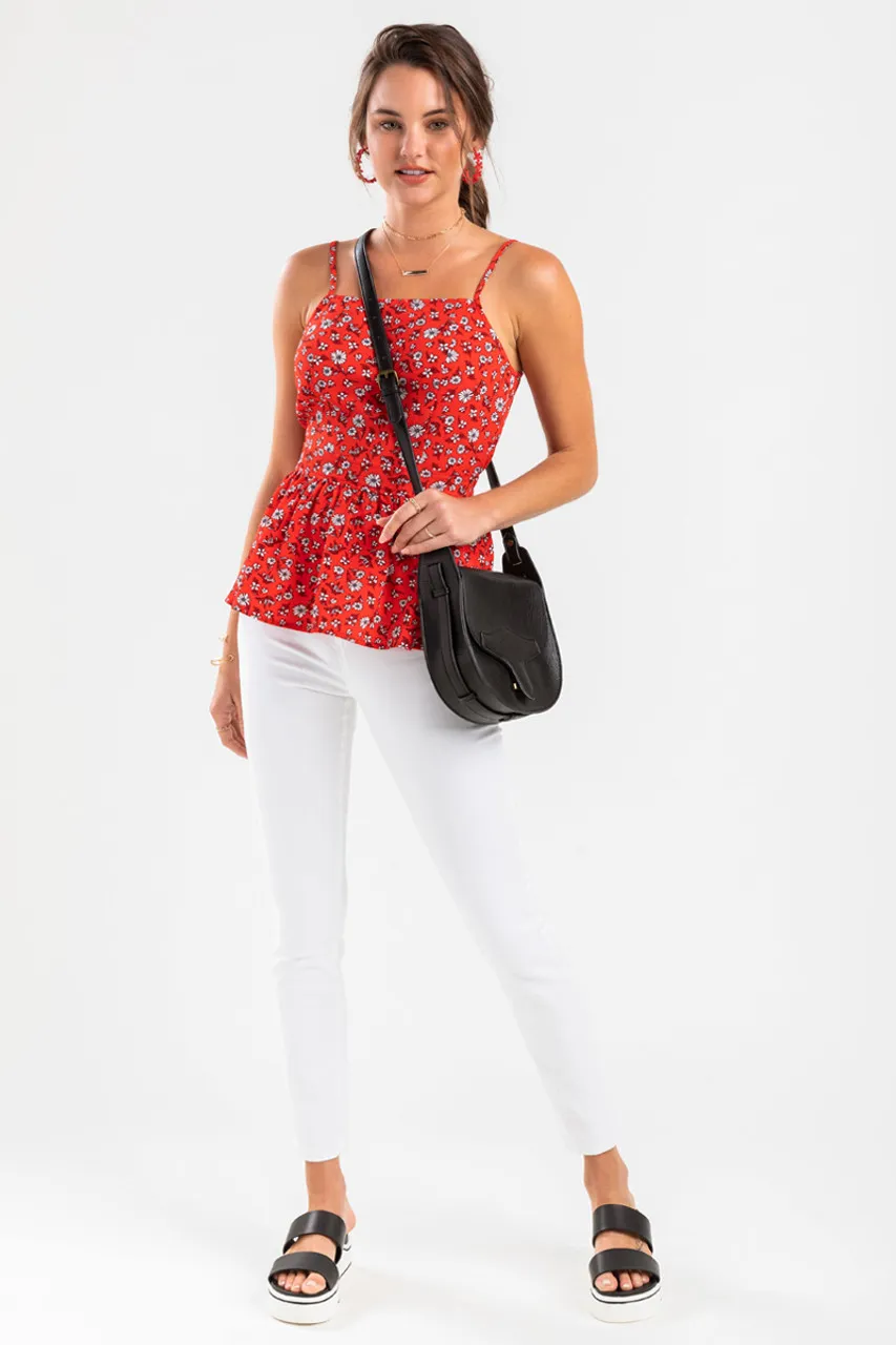 Adelyn Floral Peplum Tank Top