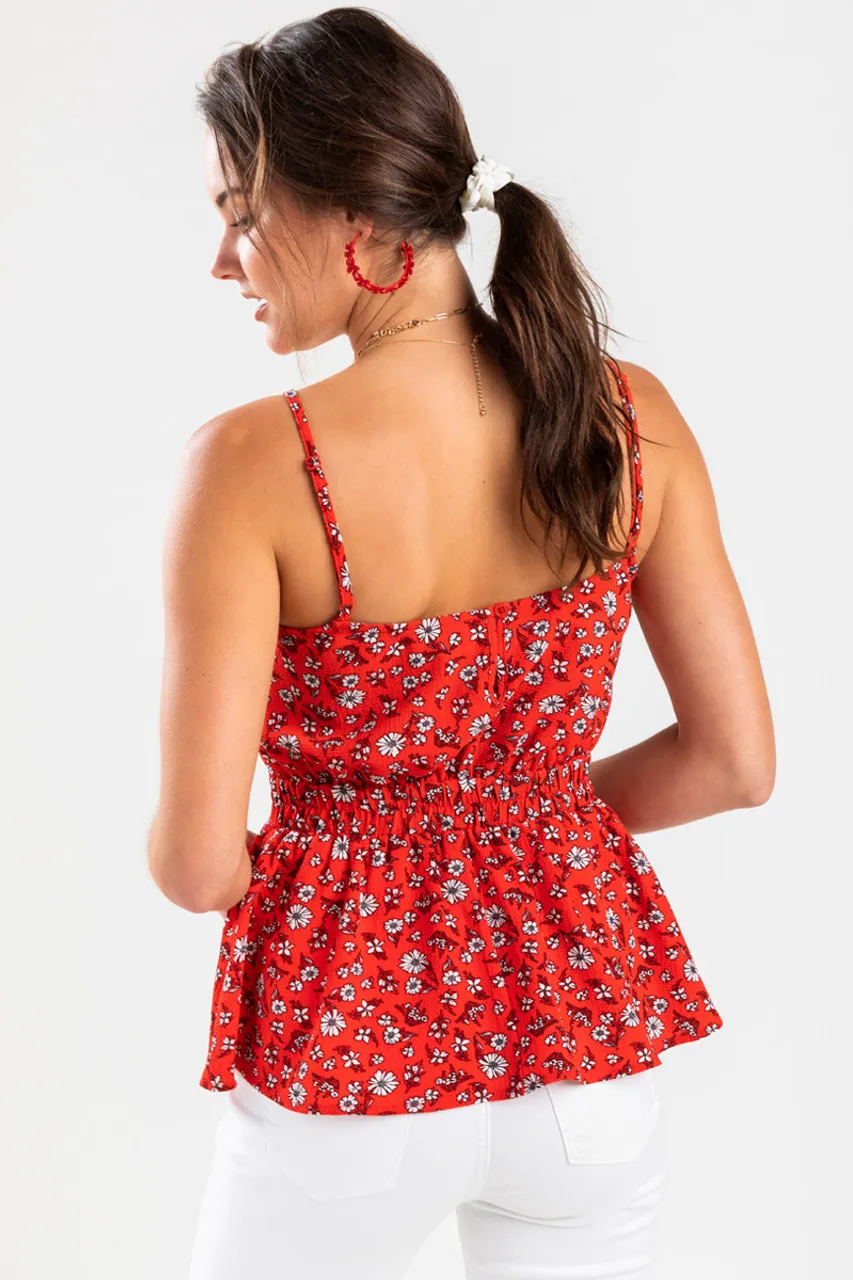 Adelyn Floral Peplum Tank Top