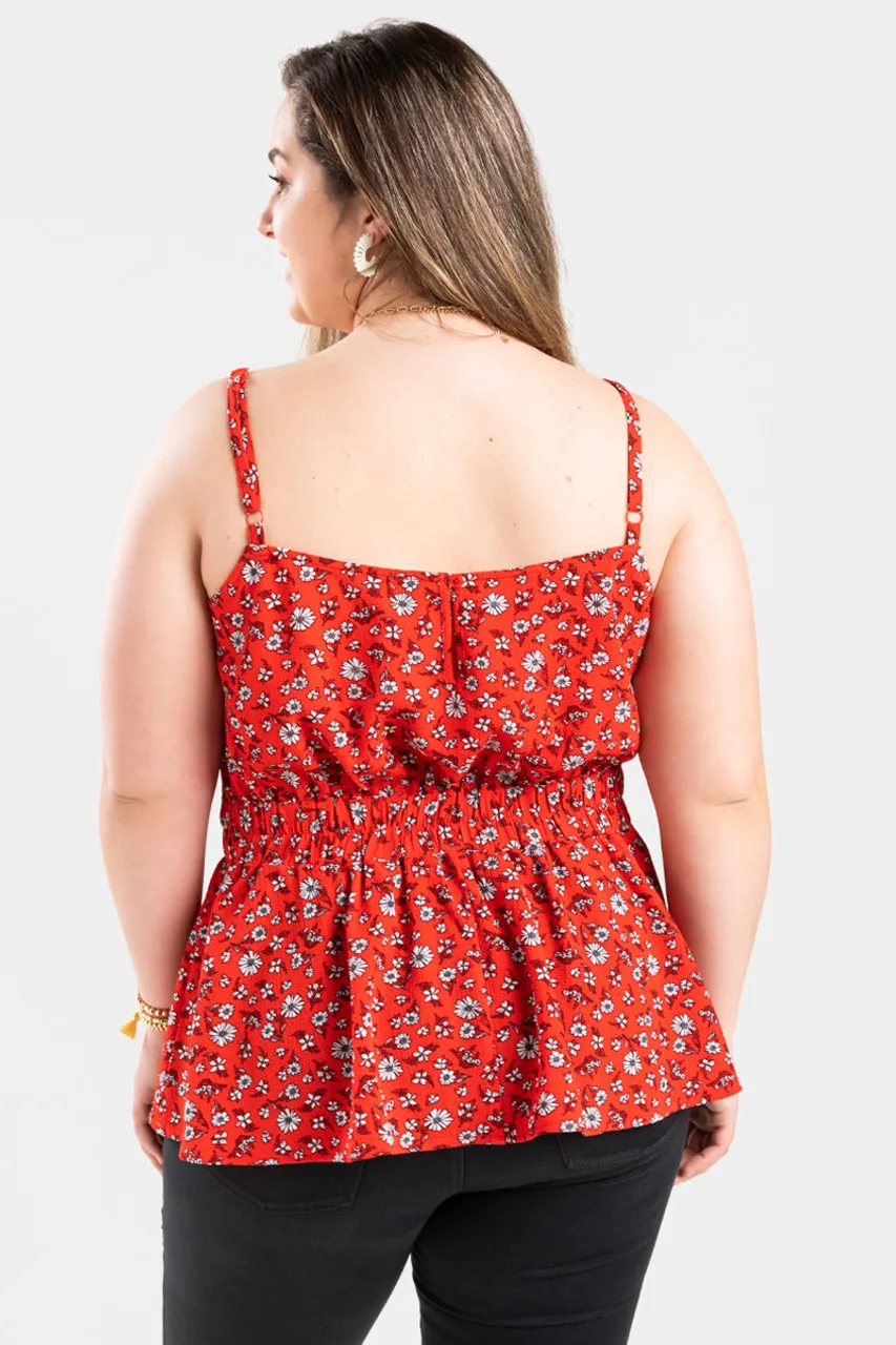 Adelyn Floral Peplum Tank Top