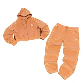 ADIDAS ORIGINALS WOMEN’S   VELOUR HOODIE SWEATSUIT - Women’s - AMBIENT BLUSH