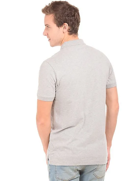 Aeropostale Appliqued Heathered Polo Shirt