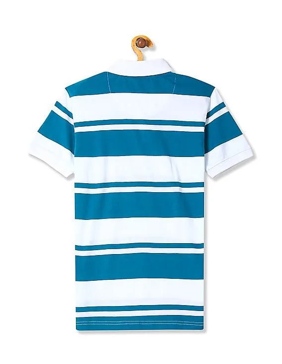 Aeropostale Striped Jersey Polo Shirt