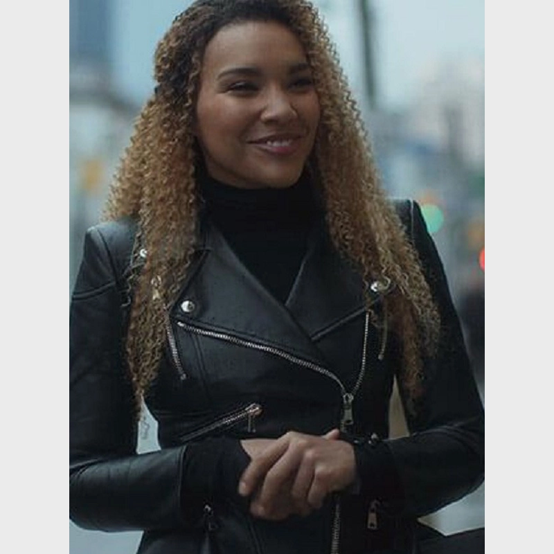 Allison The Umbrella Academy Peplum Style Black Leather Jacket