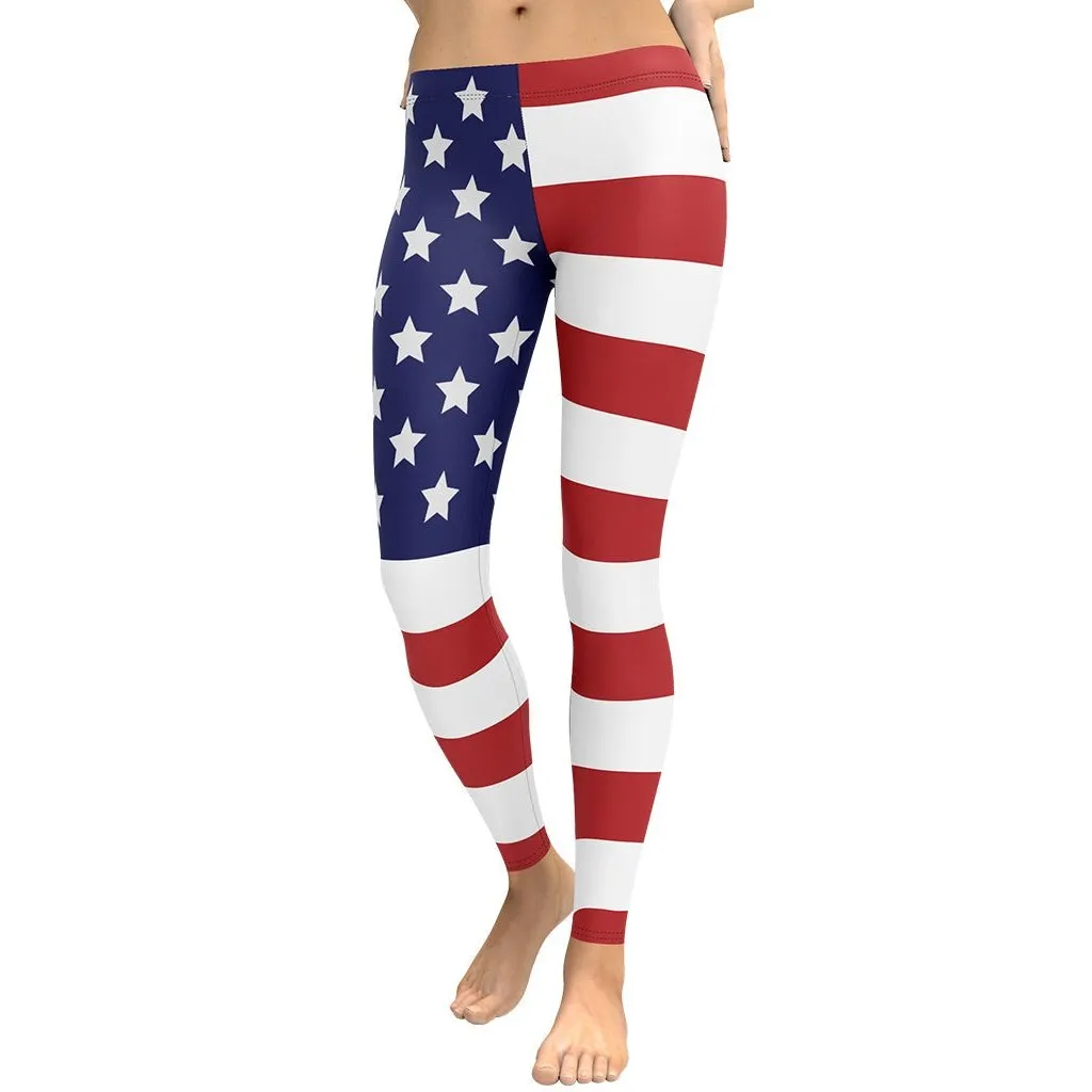 American Flag Leggings