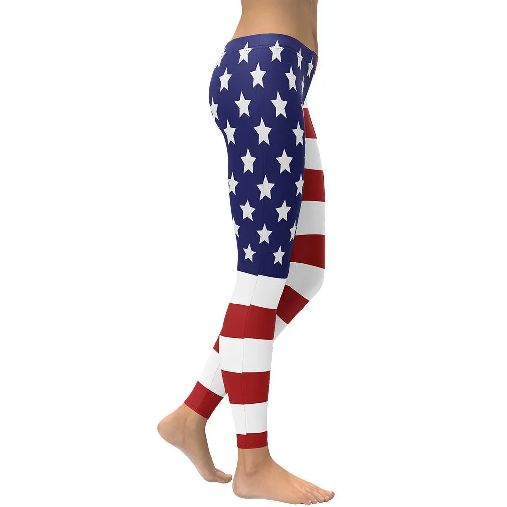 American Flag Leggings