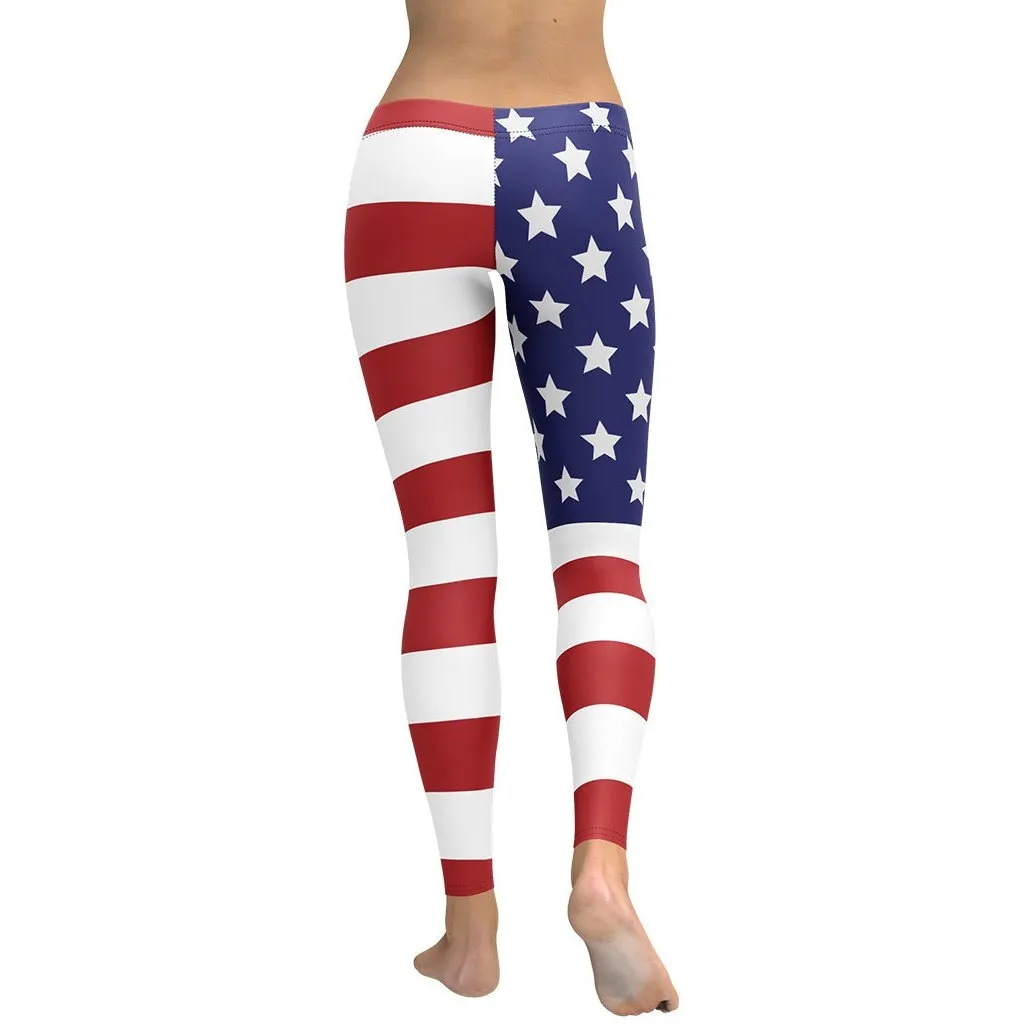 American Flag Leggings