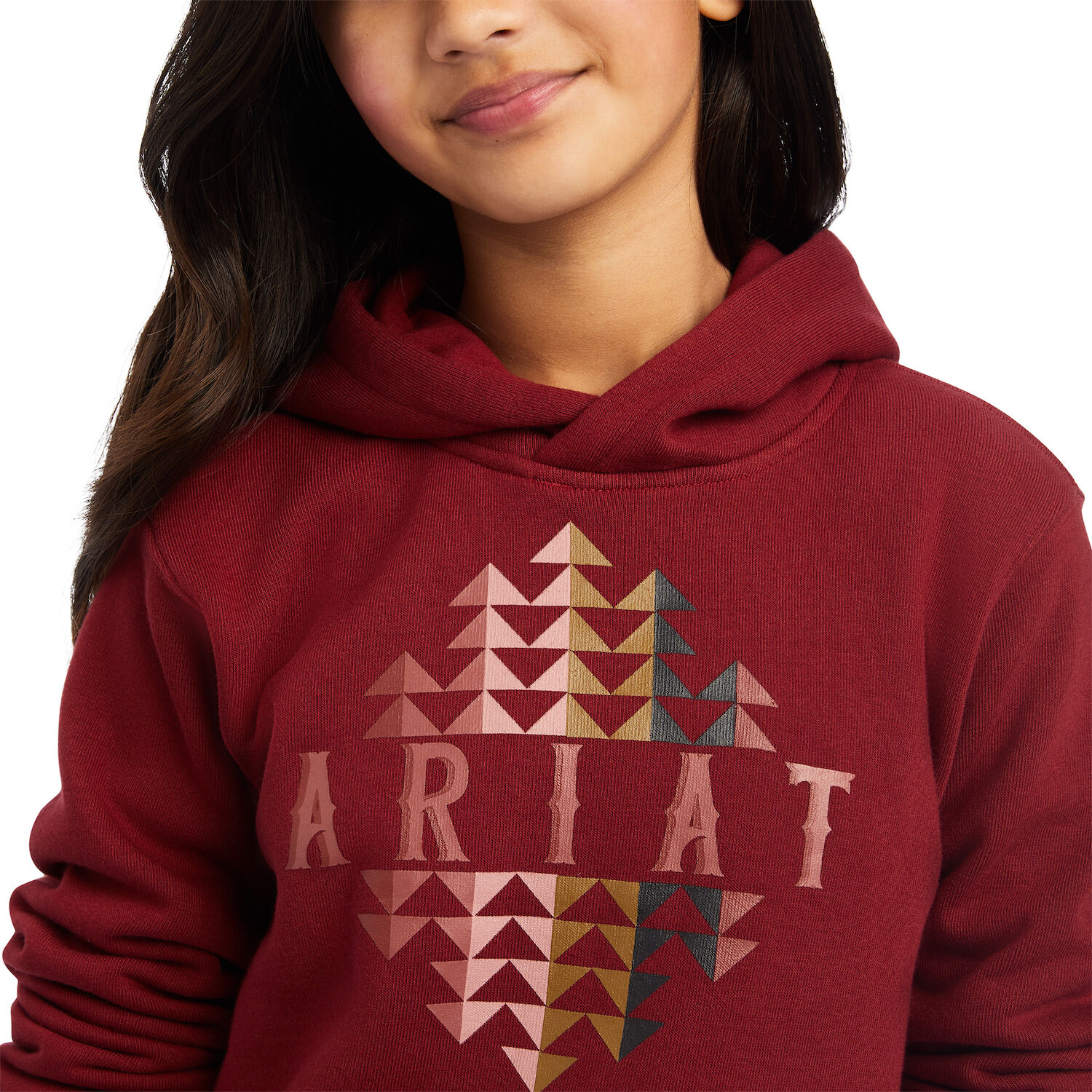 Ariat Girls REAL Beartooth Hoodie in Rouge Red