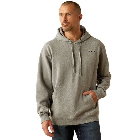 Ariat Men's Bold Hex Hoodie in Grey Heather