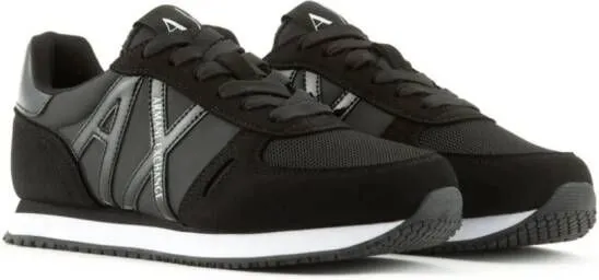 Armani Exchange embossed-logo panelled sneakers Black