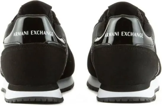 Armani Exchange embossed-logo panelled sneakers Black