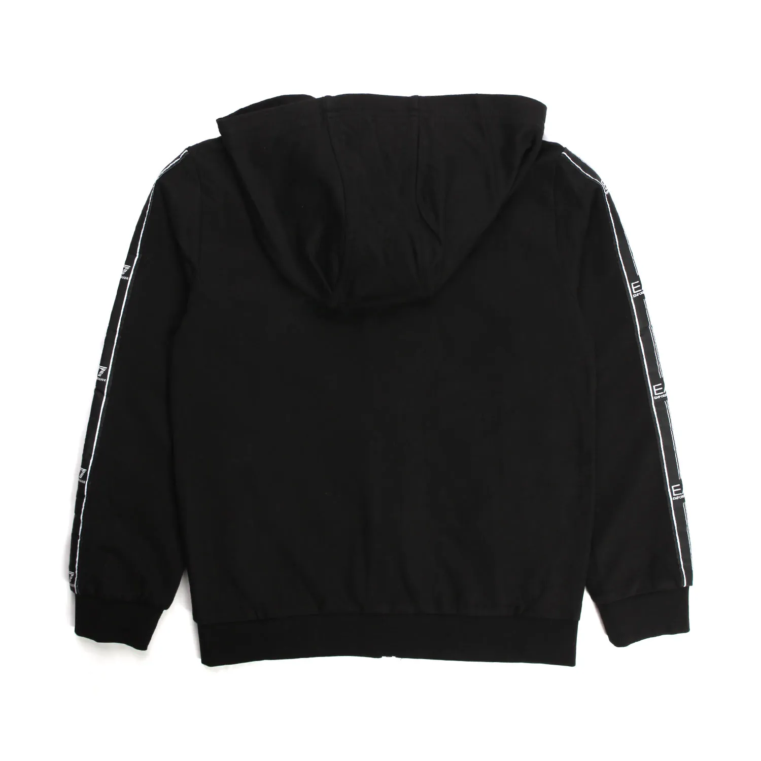 Armani Junior Black Zip Up Hoodie For Boy And Teen