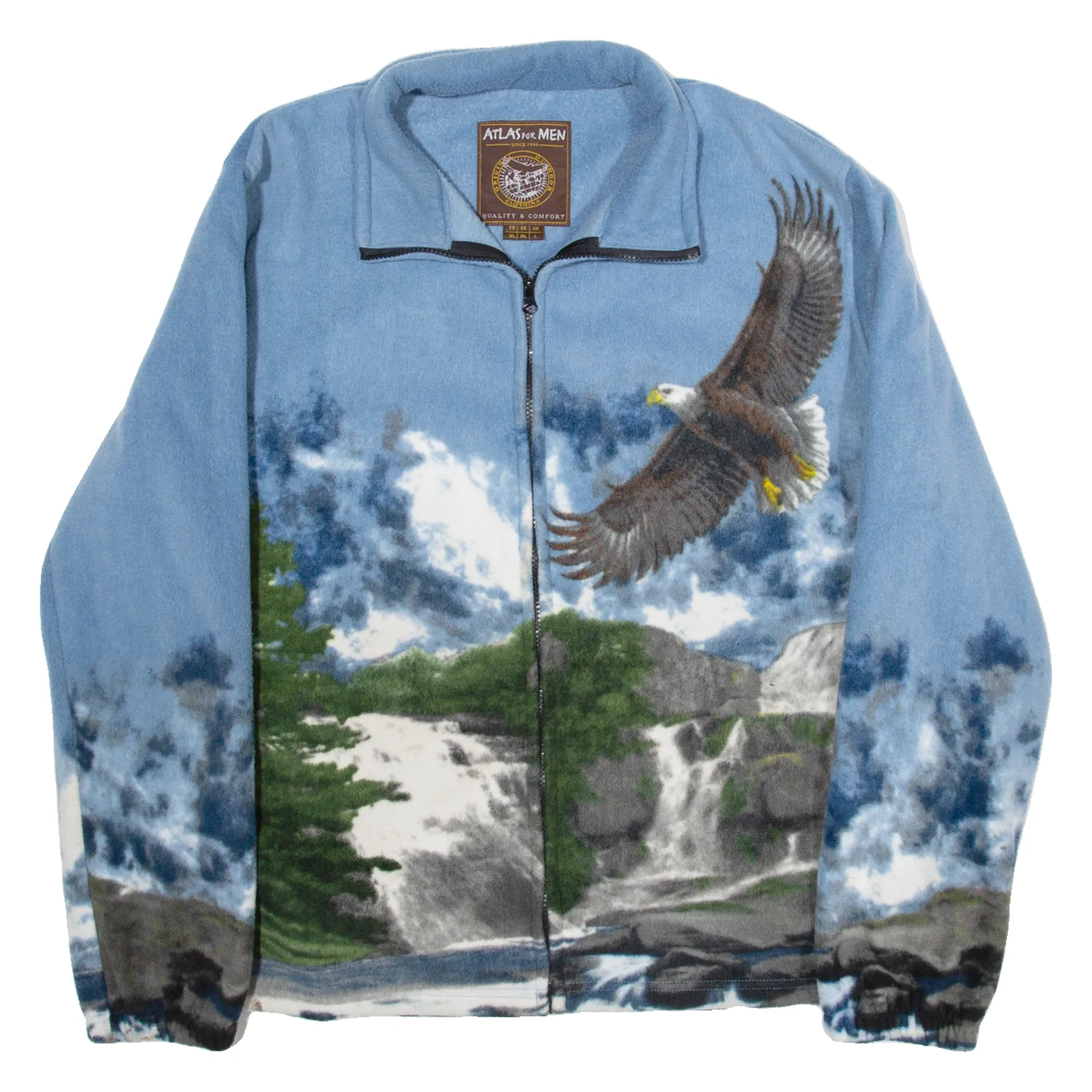 ATLAS Eagle Mountains Mens Fleece Jacket Blue L