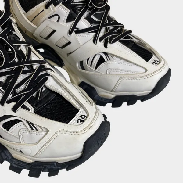 Balenciaga Women's Black & White Track Panelled Trainers