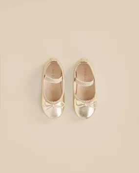 BALLET FLATS || METALLIC ECRU