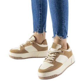 Beige sneakers on the Crim platform