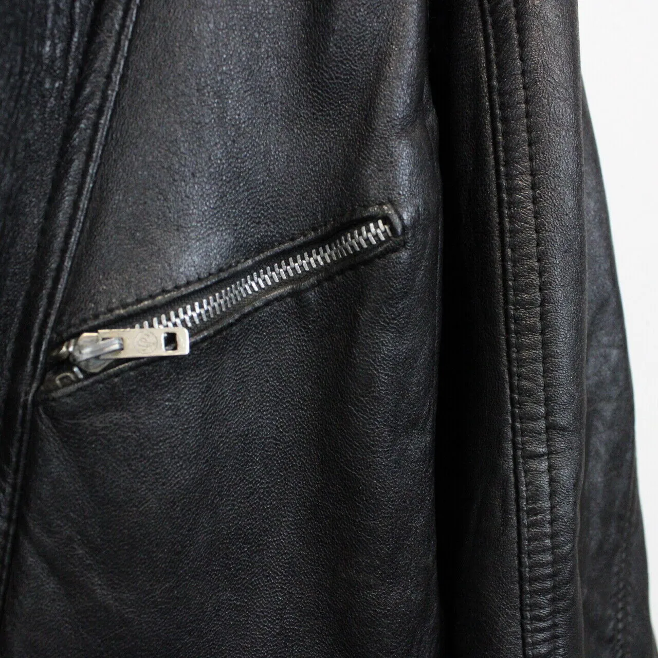 Biker 80s Leather Jacket Black | Medium