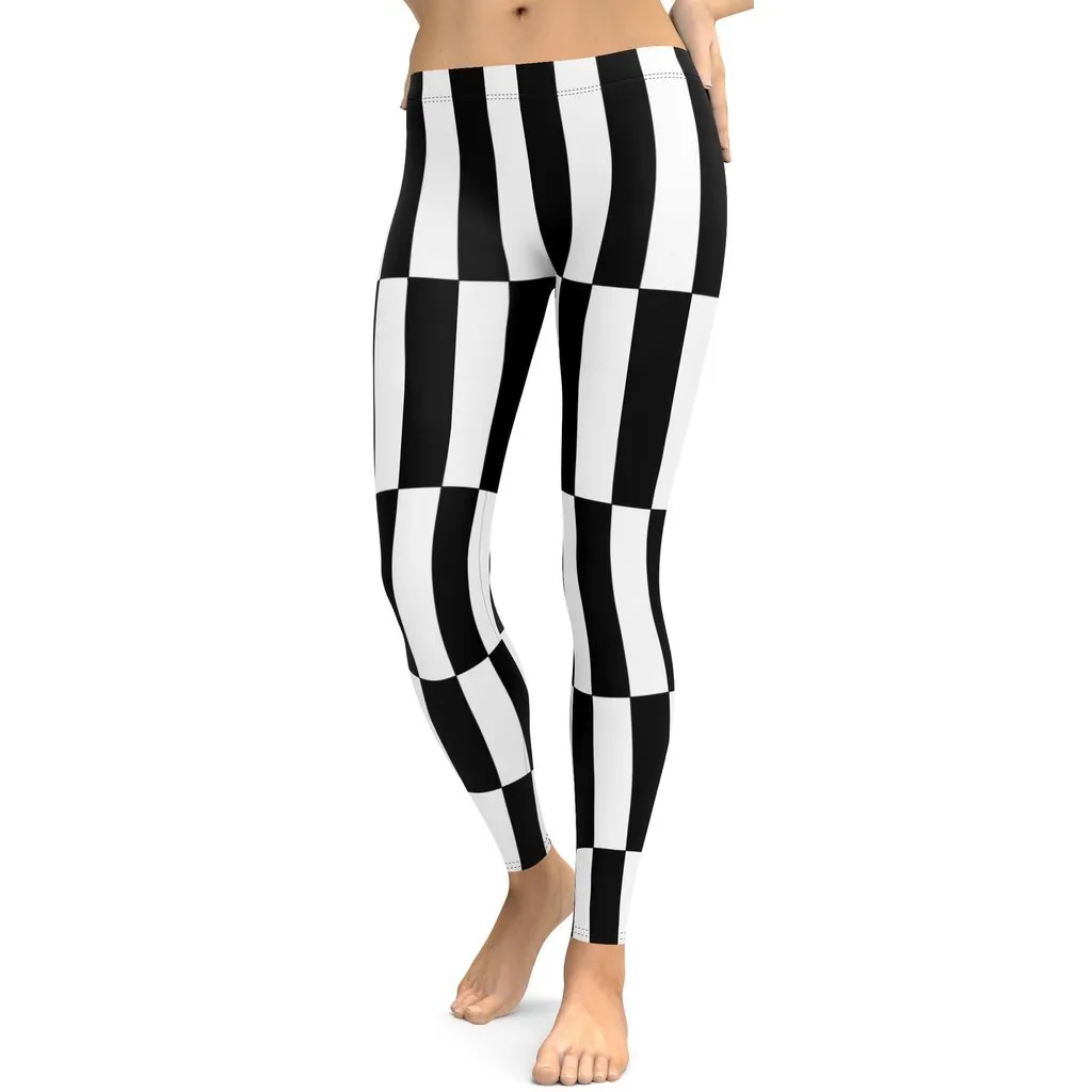 Black and White Optical Illusion Leggings