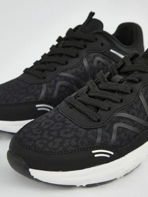 Black Leopard Print Bubble Trainers | Kids | George at ASDA