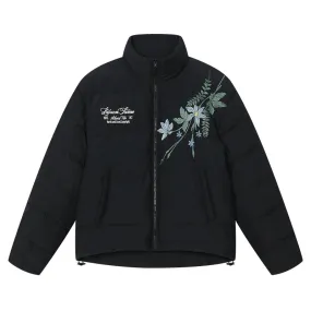 Blue Floral Embroidery Graphene Jacket