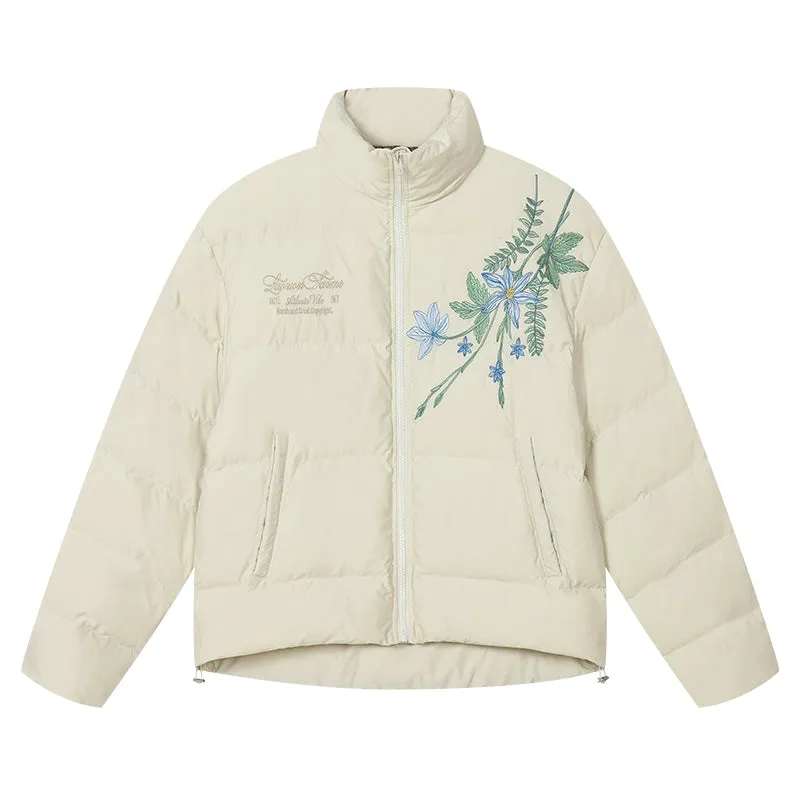 Blue Floral Embroidery Graphene Jacket