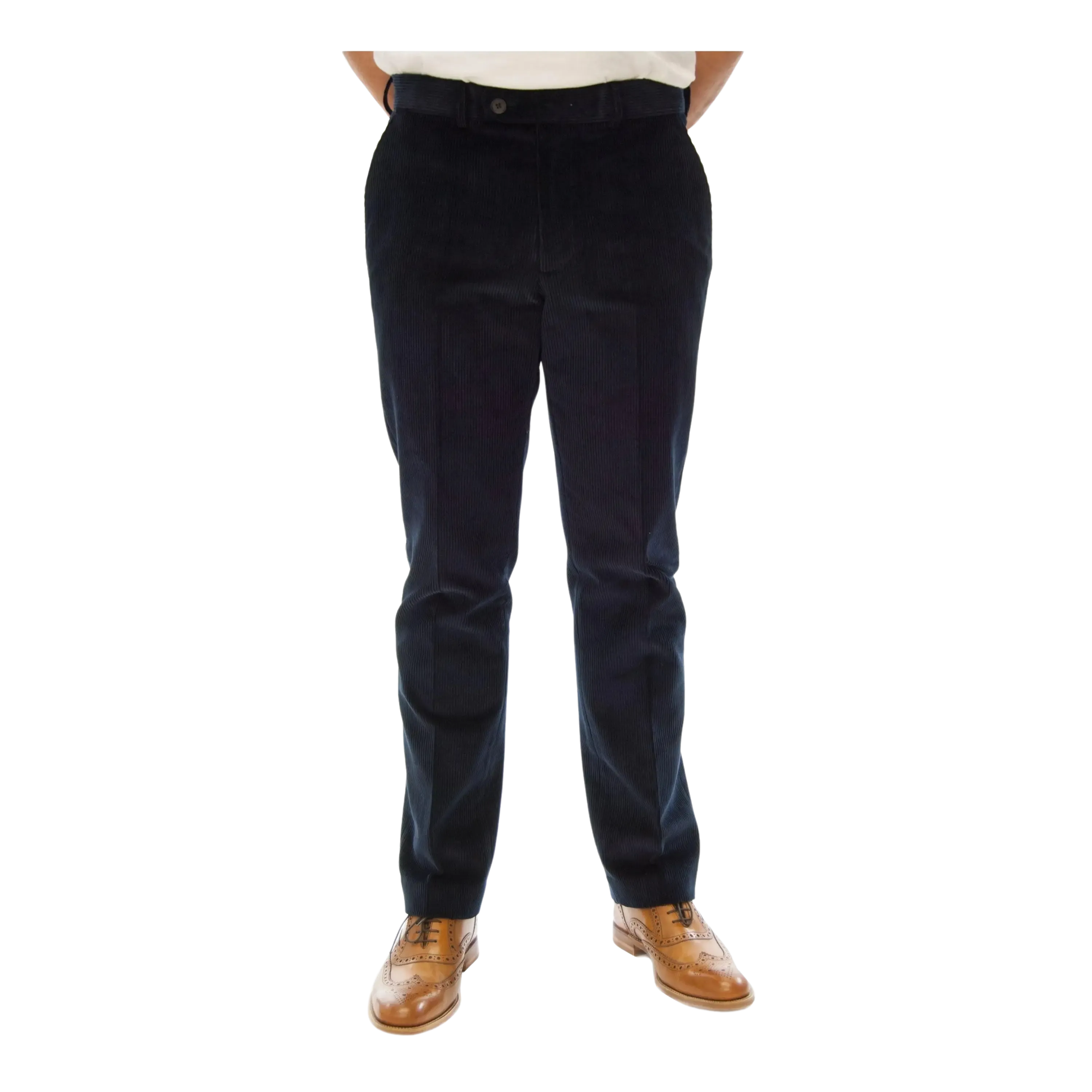 Bortoni Warwick Heavy Cord Trousers in Navy