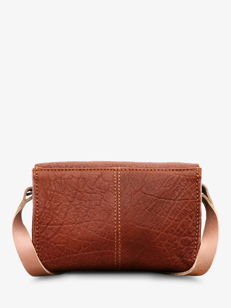 Brown Leather Shoulder Bag - Le Mini Indispensable Light Brown | PAUL MARIUS