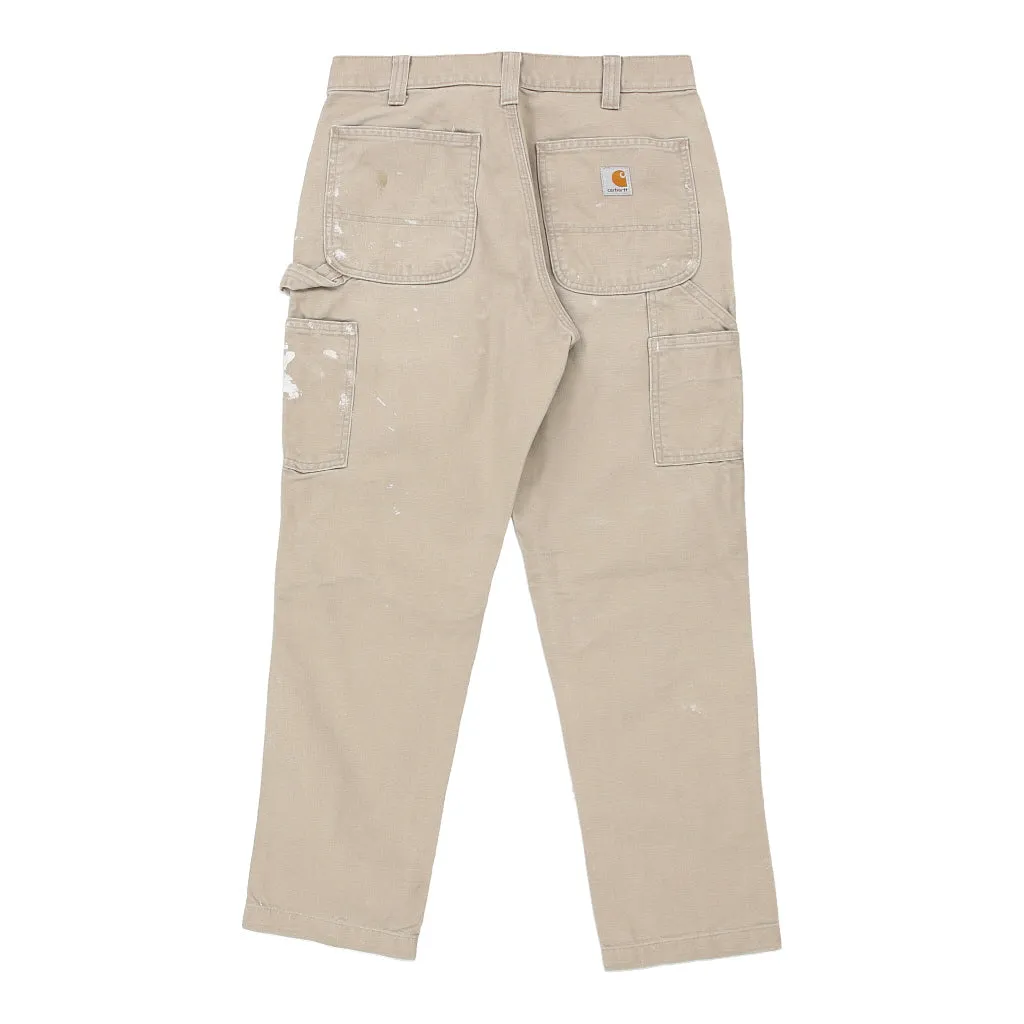 Carhartt Carpenter Trousers - 32W 30L Beige Cotton