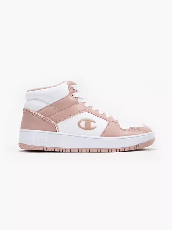 Champion  White/Pink Rebound 2.0 Mid Trainers