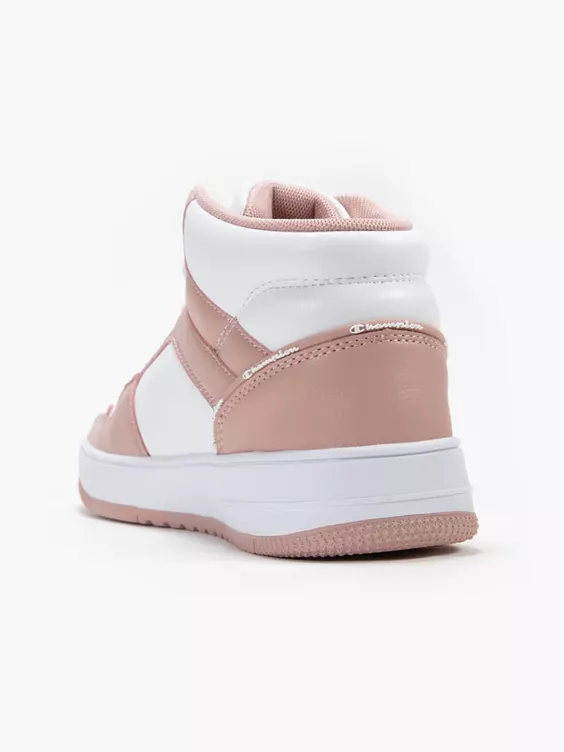 Champion  White/Pink Rebound 2.0 Mid Trainers