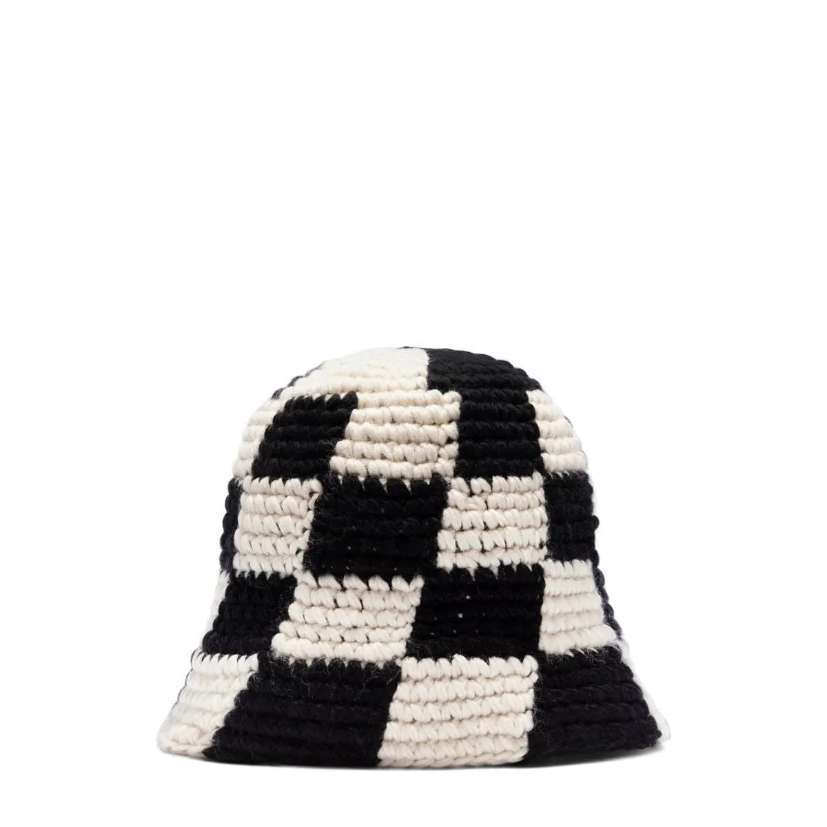 CHECKER KNIT BUCKET HAT BLACK | Bodega