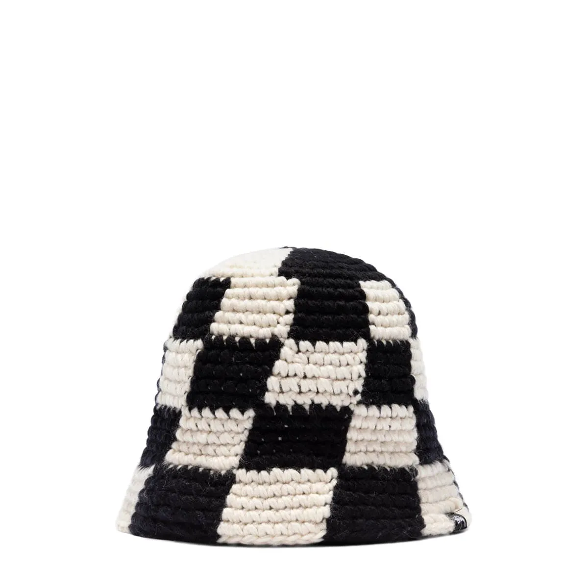 CHECKER KNIT BUCKET HAT BLACK | Bodega