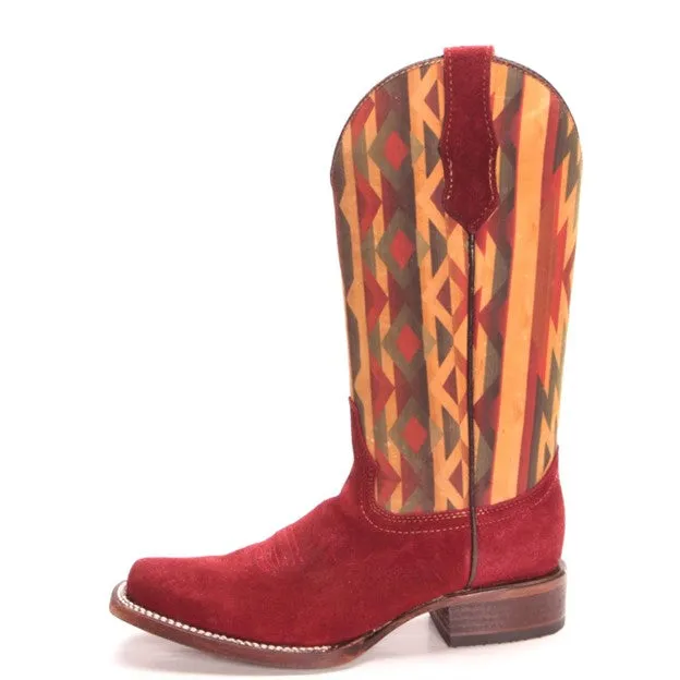 Circle G by Corral Women's Wine Aztec Print Cowboy Boot