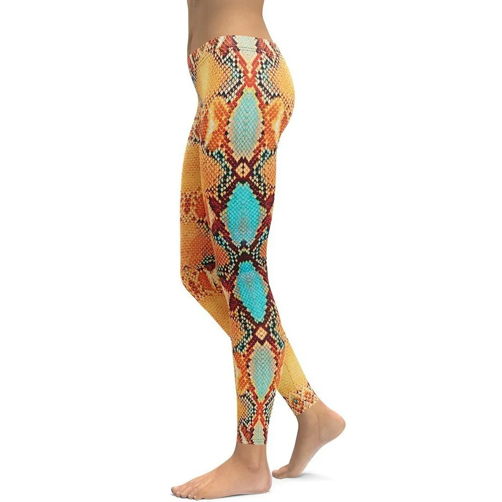 Colorful Snake Pattern Leggings