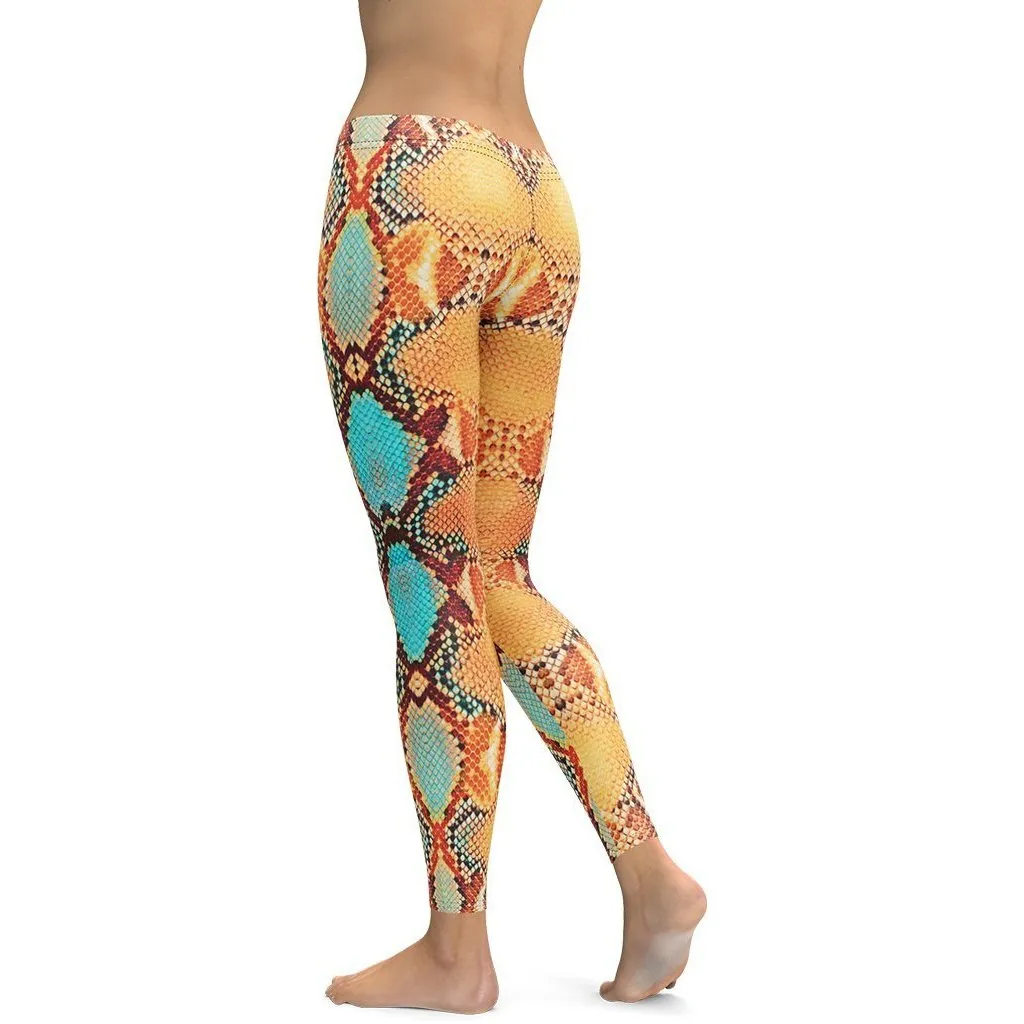 Colorful Snake Pattern Leggings