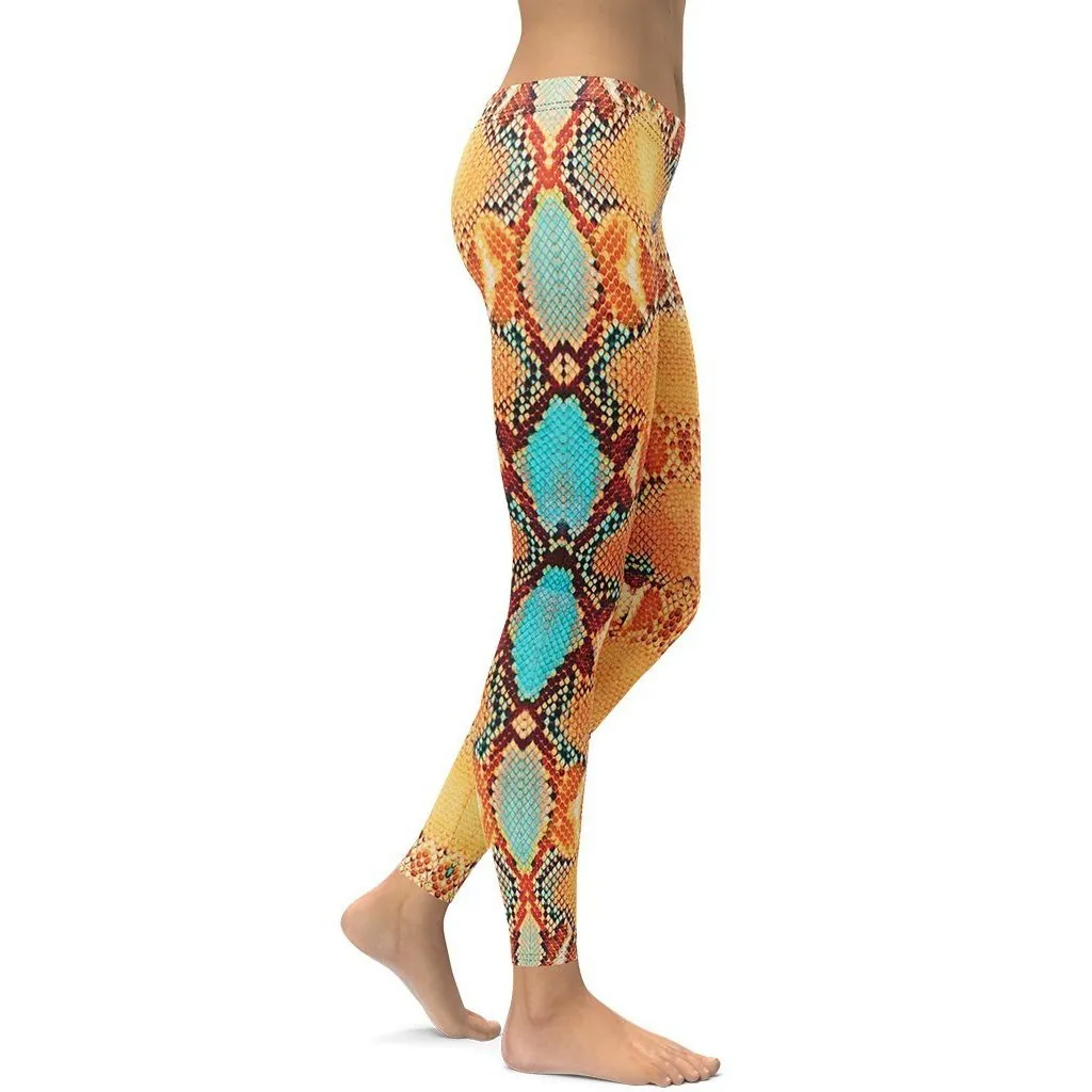 Colorful Snake Pattern Leggings