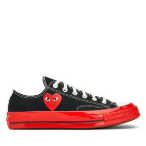 CONVERSE X COMME DES GARCONS PLAY Red Sole Chuck 70 Low Top - Black AZ-K123-001-1