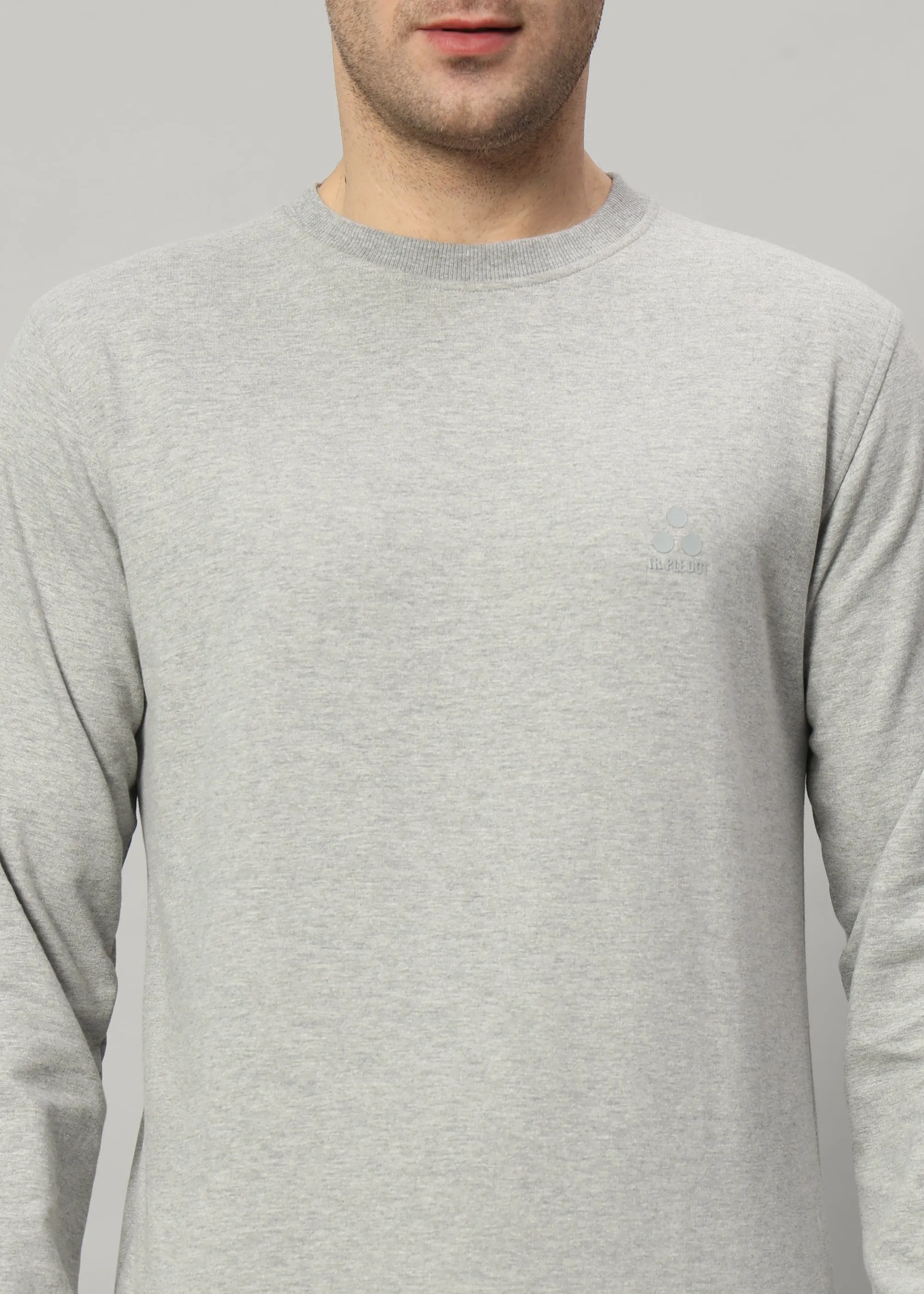 Cotton Grey Fleece Crew Neck Sweat Shirt