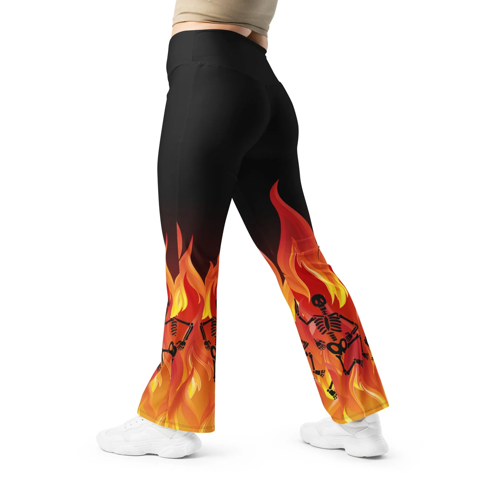 Crimson Inferno Flare Leggings