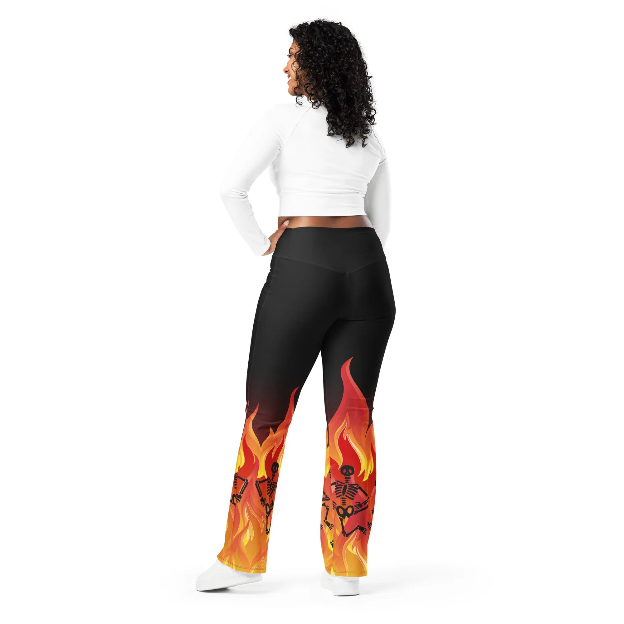 Crimson Inferno Flare Leggings