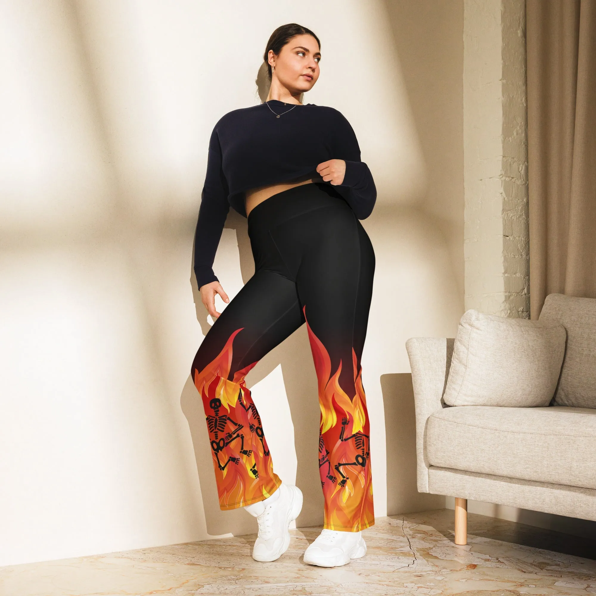 Crimson Inferno Flare Leggings