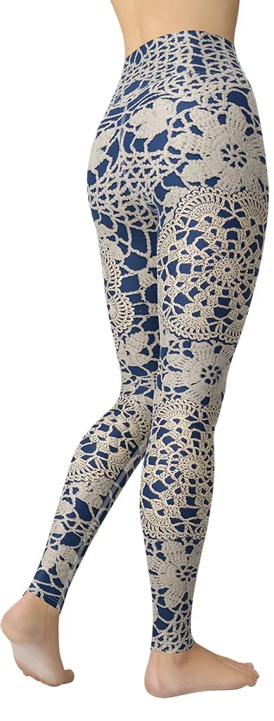 Crochet Print Yoga Leggings