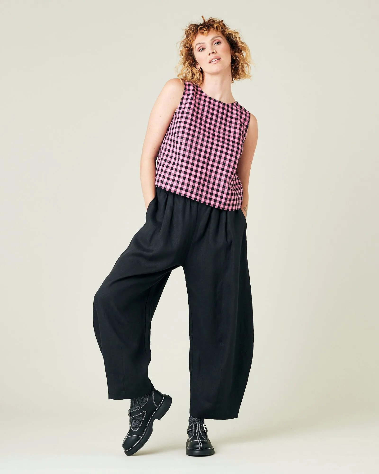 Daisy Black Linen Trousers